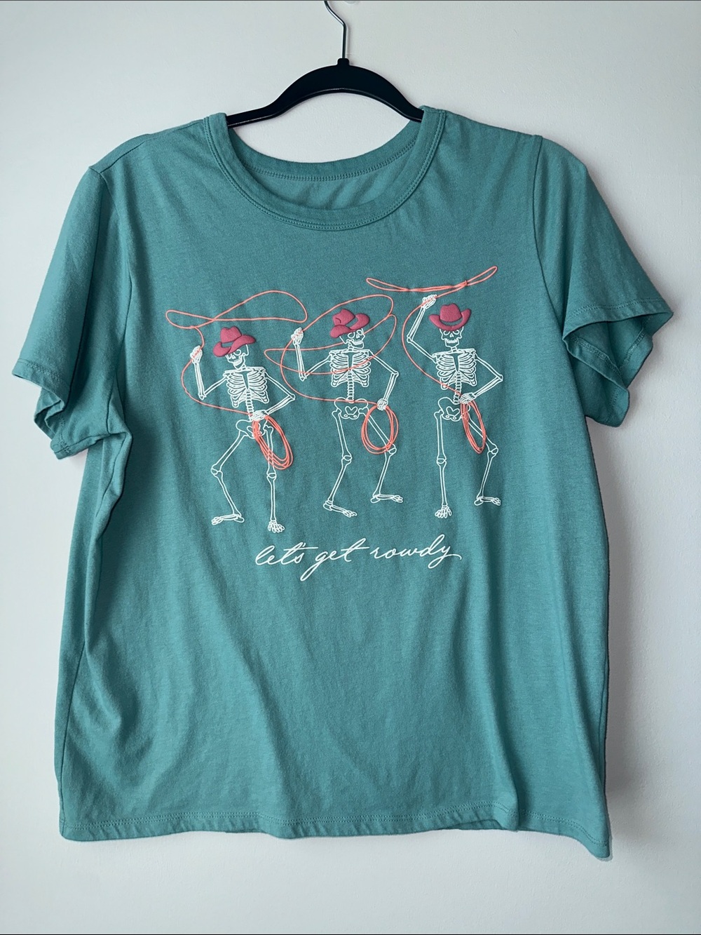 Skeleton Cowboy Zoe + Liv T-Shirt Size Large